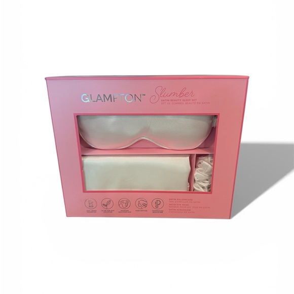 Slumber Satin Sleep Set, White, 3-Piece Set with Pillowcase, Eye Mask, Scrunchie - Picture 5 of 6